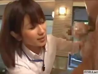Shy Japanese Employee Gives Out Handjobs At great Spring