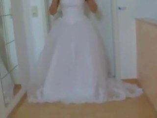 حبيب في لها زفاف فستان مارس الجنس شاق