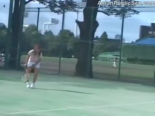Asian Tennis Court Public sex clip