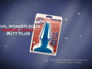 Obține anal invader aqua marine mare cur plug