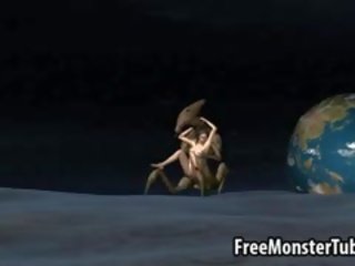 3D diva Fucked On The Moon By An Alien Monster