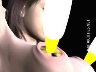 Provocative 3D Hentai Chick Gets Tits Vibrated