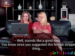 Girlfriends sensational babes lesbian couch sex film