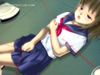 Anime divinity v školní jednotný masturbuje kočička