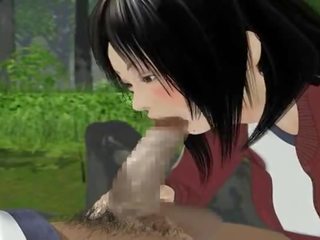 Sweet 3d Anime cutie Suck dick Outdoors