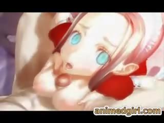 Delightful 3D hentai maid tittyfucked and cummed on face