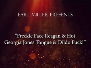 Freckle đối mặt reagan & magnificent georgia jones lươi & dương vật giả fuck&excl;