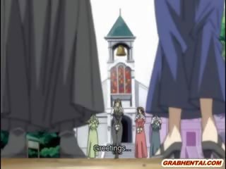 Hentai Nun Gets Squeezed Her Boobs By Perverted Priest