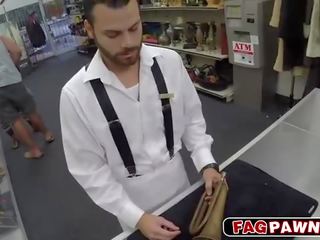 Dude sucks cock in public shop