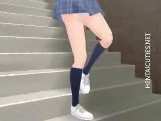 Atrakcyjny 3d anime młody kobieta mieć za mokre marzenie