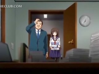 Anime tytär sisään koulu yhdenmukainen puhallus suuri miehuus