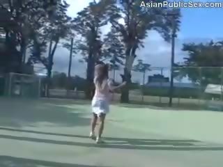 Asian Tennis Court Public porn